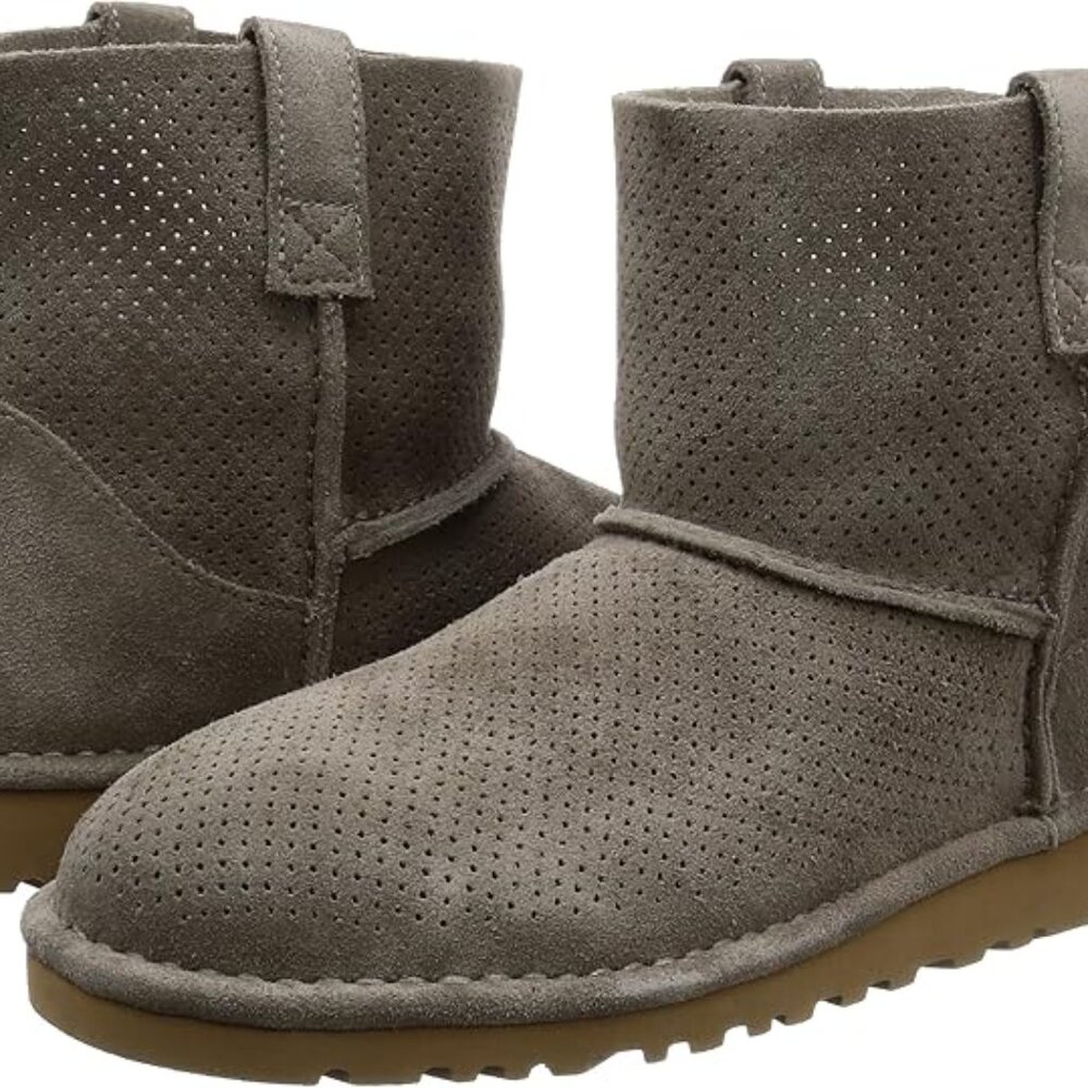 UGG Australia unlined mini perf boot, size 6, Mole brown, NEW in original box